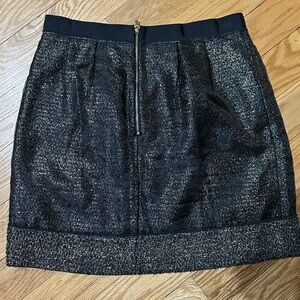 LOFT Black and Gold Mini Skirt